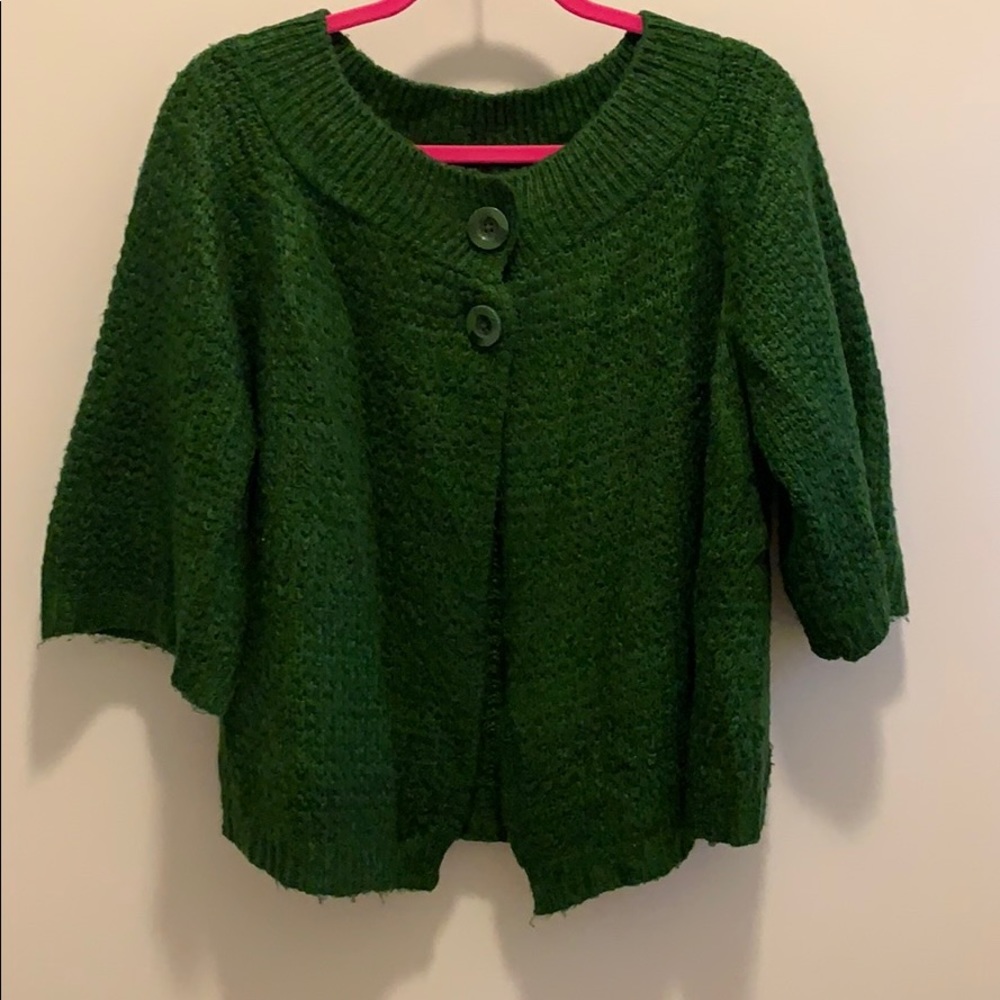 Bright 3/4 sleeve a-line cardigan